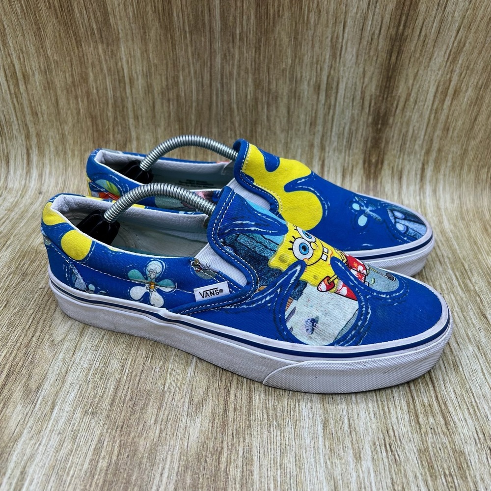 Vans x Spongebob Squarepants‎ Classic Slip-On Women's 8.5 Blue Shoes Sneakers